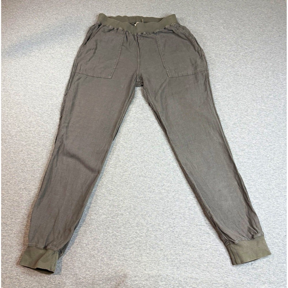 Faherty Women's S Gray Jogger Pants Small Tencel Cotton Linen Pull-On Pockets